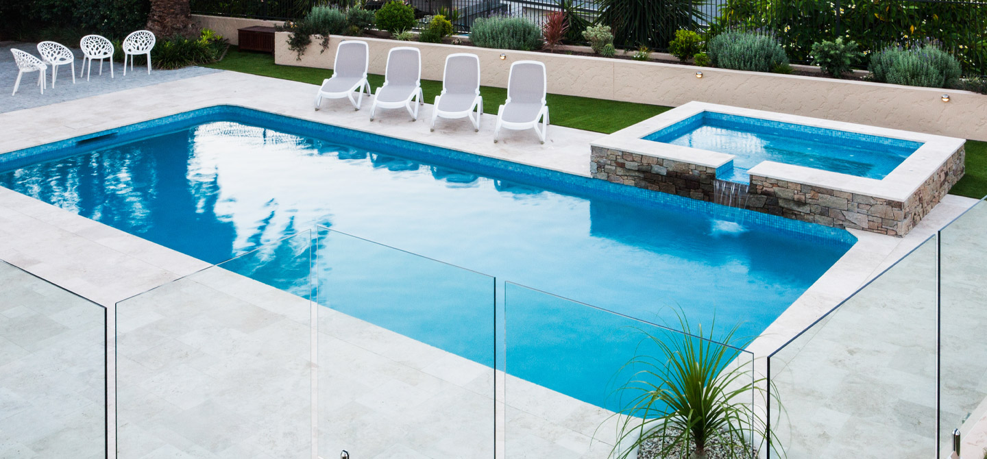 pool with spa at the side bay shore ny