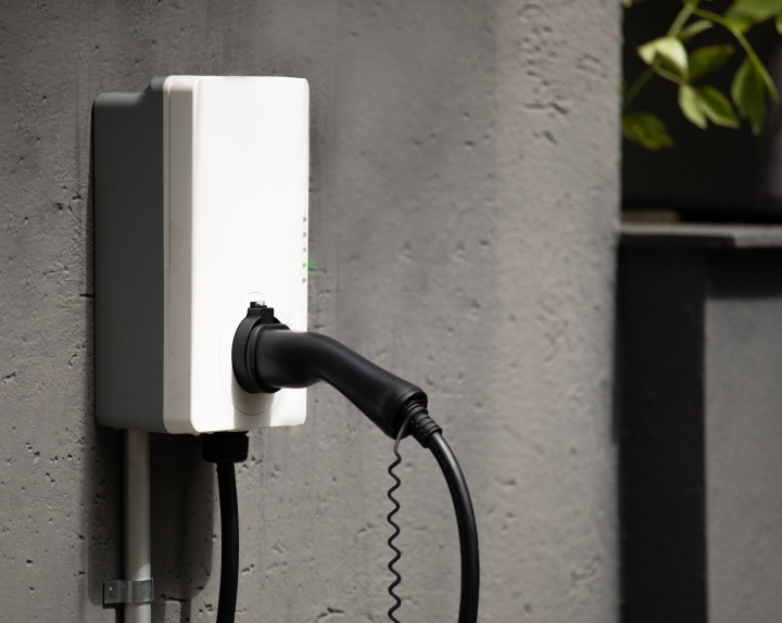 plug holder for wall mount charging station with cable at wall box commack ny